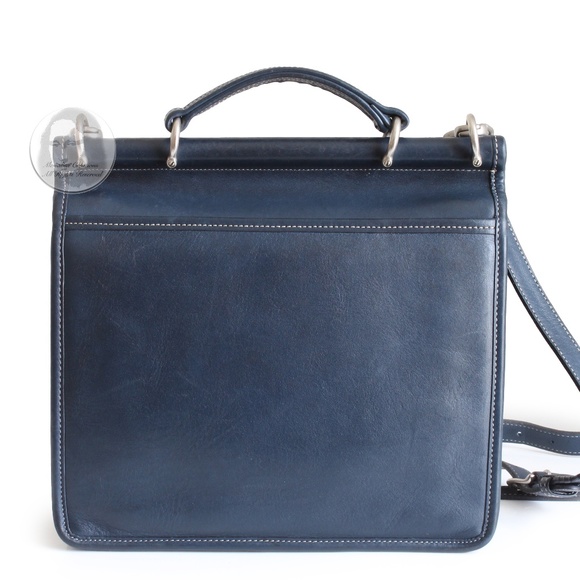 Coach Willis Bag Royal Blue Leather Silver HW Contrast Stitching 2005 HTF #9927 - Picture 8 of 12